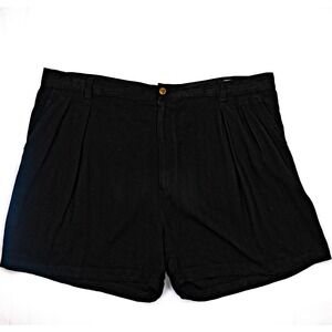 Tommy Bahama Shorts Mens 40 Black 100% Silk Pleated Relaxed Fit Casual Summer TB